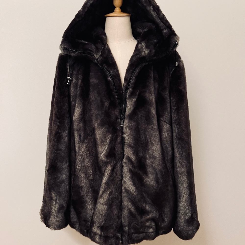 NEW Luxe Faux Fur Hooded Bomber